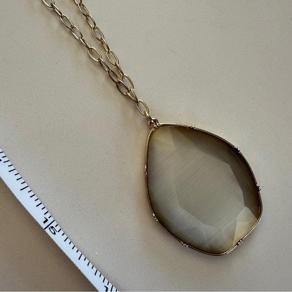 14th & Union- Gray pendant & earring set- Bohemian-Boho- Gold-Long Necklace - Picture 3 of 11